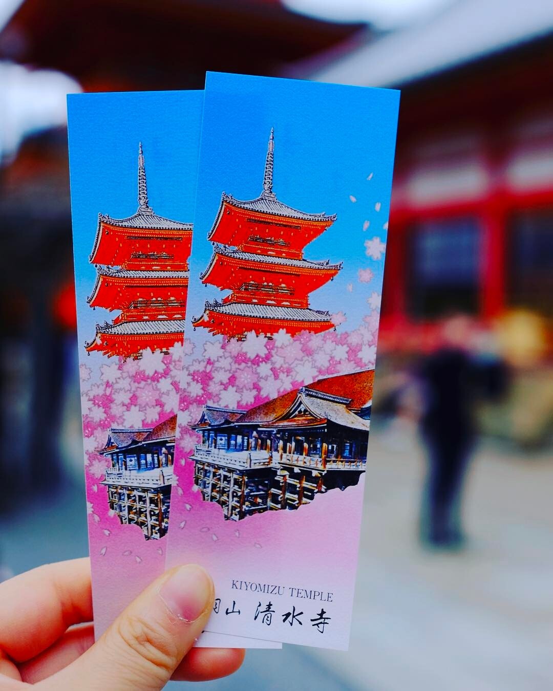 桜の柄の清水寺の拝観券