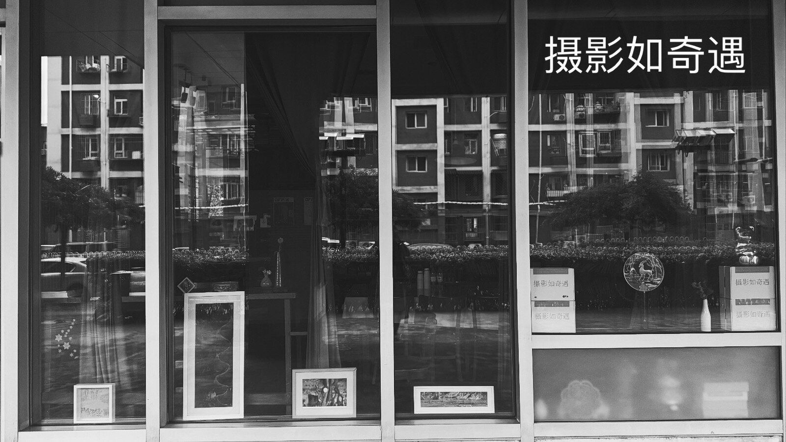 白黒の店先