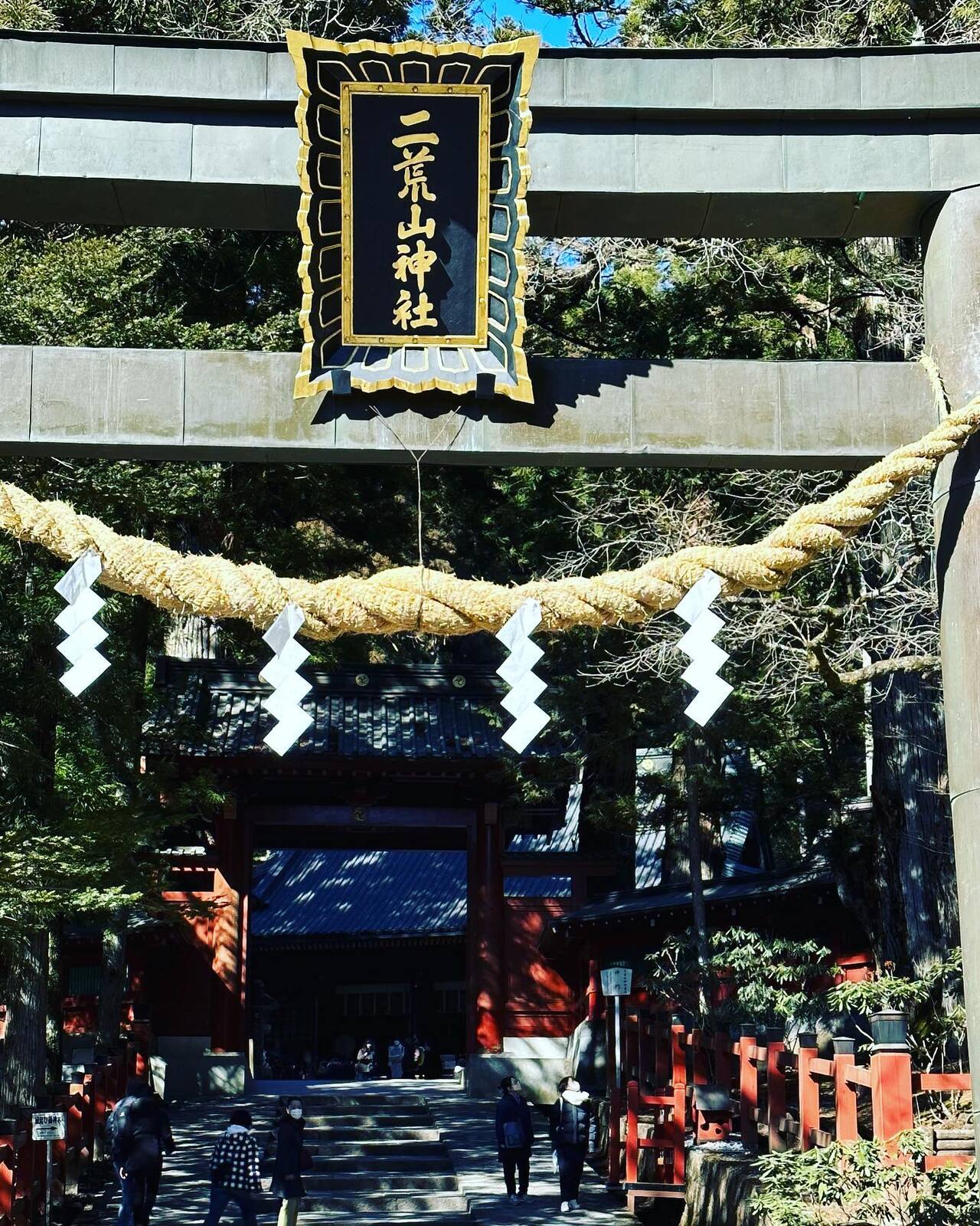 二荒山神社の鳥居としめ縄
