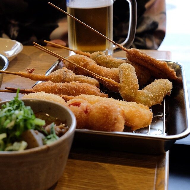 串かつとビール