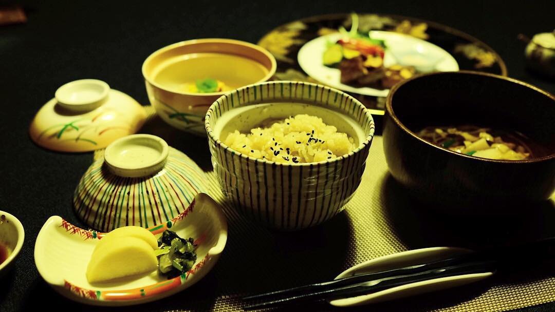 栗ご飯と小鉢