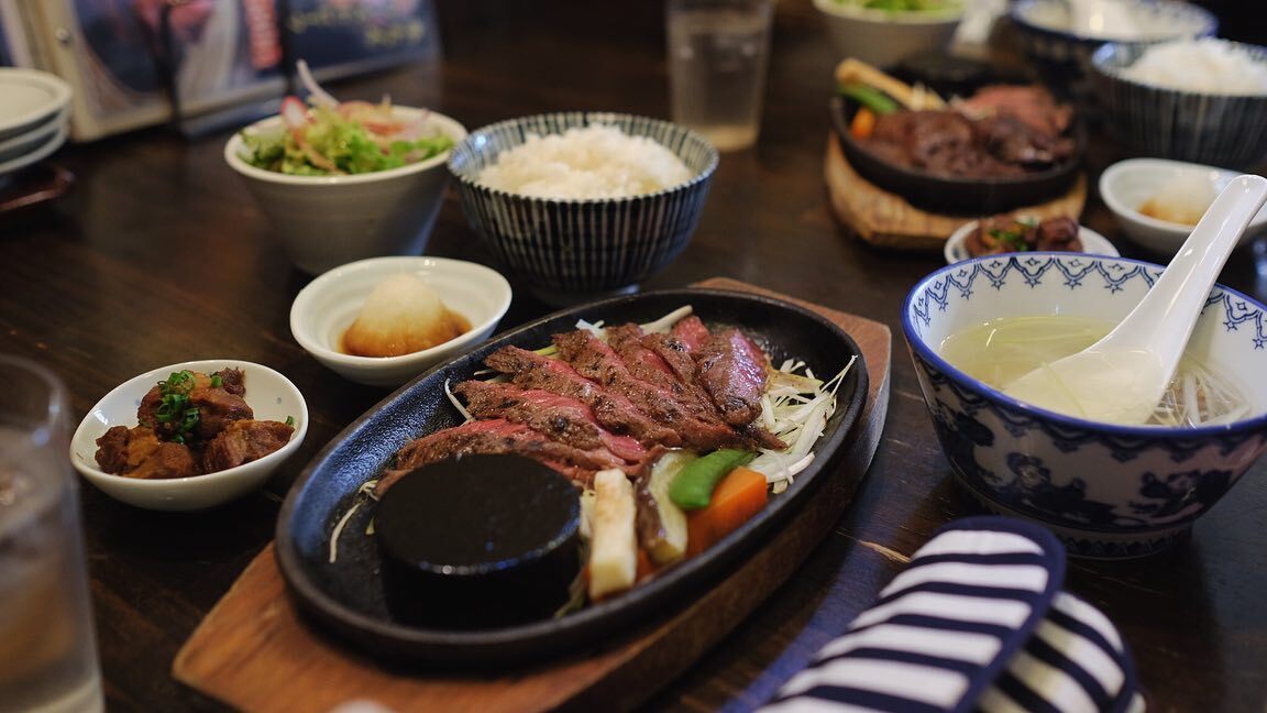 鉄板の仙台牛の定食